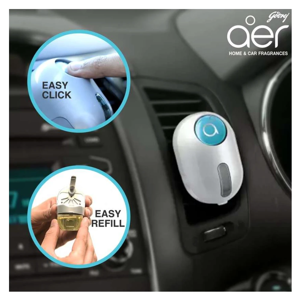 Godrej Aer Click Cool Surf Blue Car Freshener Diffuser Click Gel (10g)