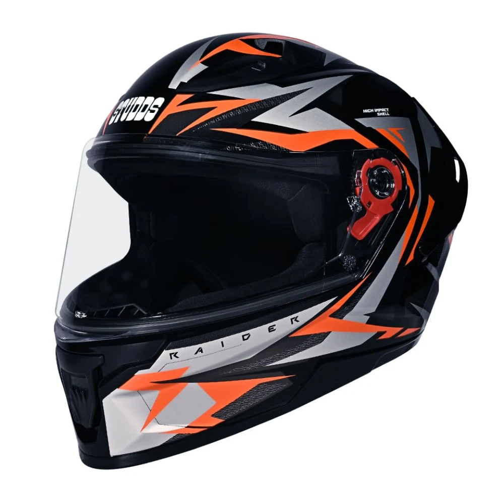 STUDDS Raider Skulpt ISI Certified Full Face Helmet for Men and Women with Spoilor and Clear Visor