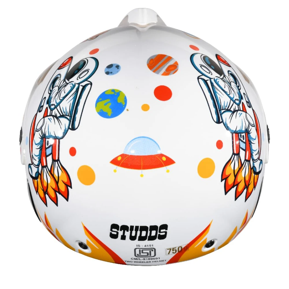 Studds Marshall D2 Open Face Kids Helmet (Boy's, White - XXXL)