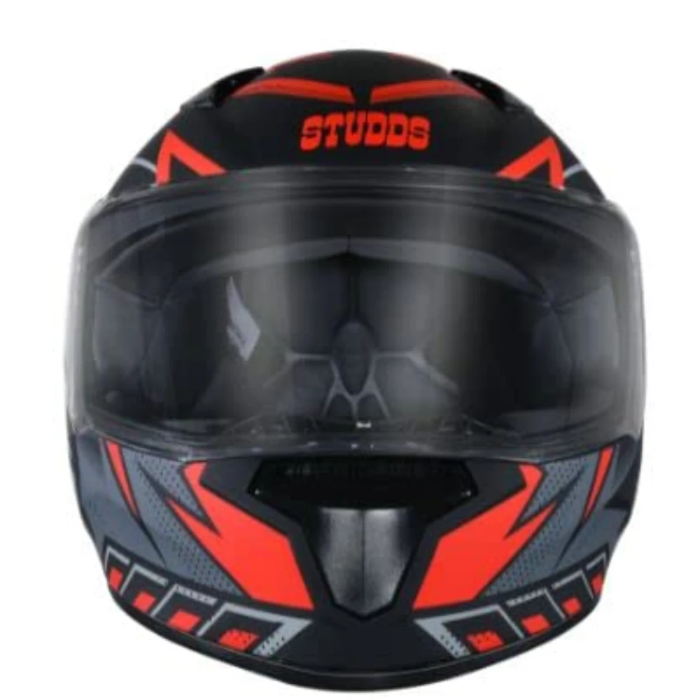 Studds Thunder D5 ISI and DOT Certified Full Face Graphic Helmet for Men and Women with Clear Visor (Matt Black N2, L)