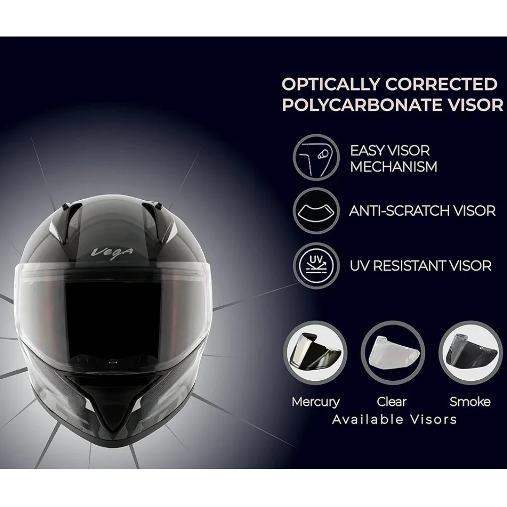 Vega Bolt Macho Black Grey Helmet-M