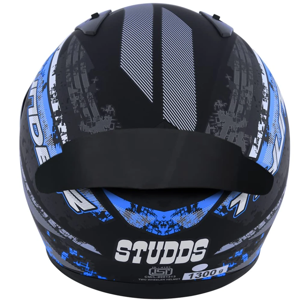 Studds Thunder D1 ISI and DOT Certified Full Face Graphic Helmet for Men and Women with Clear Visor (Matt Black N1, XL)