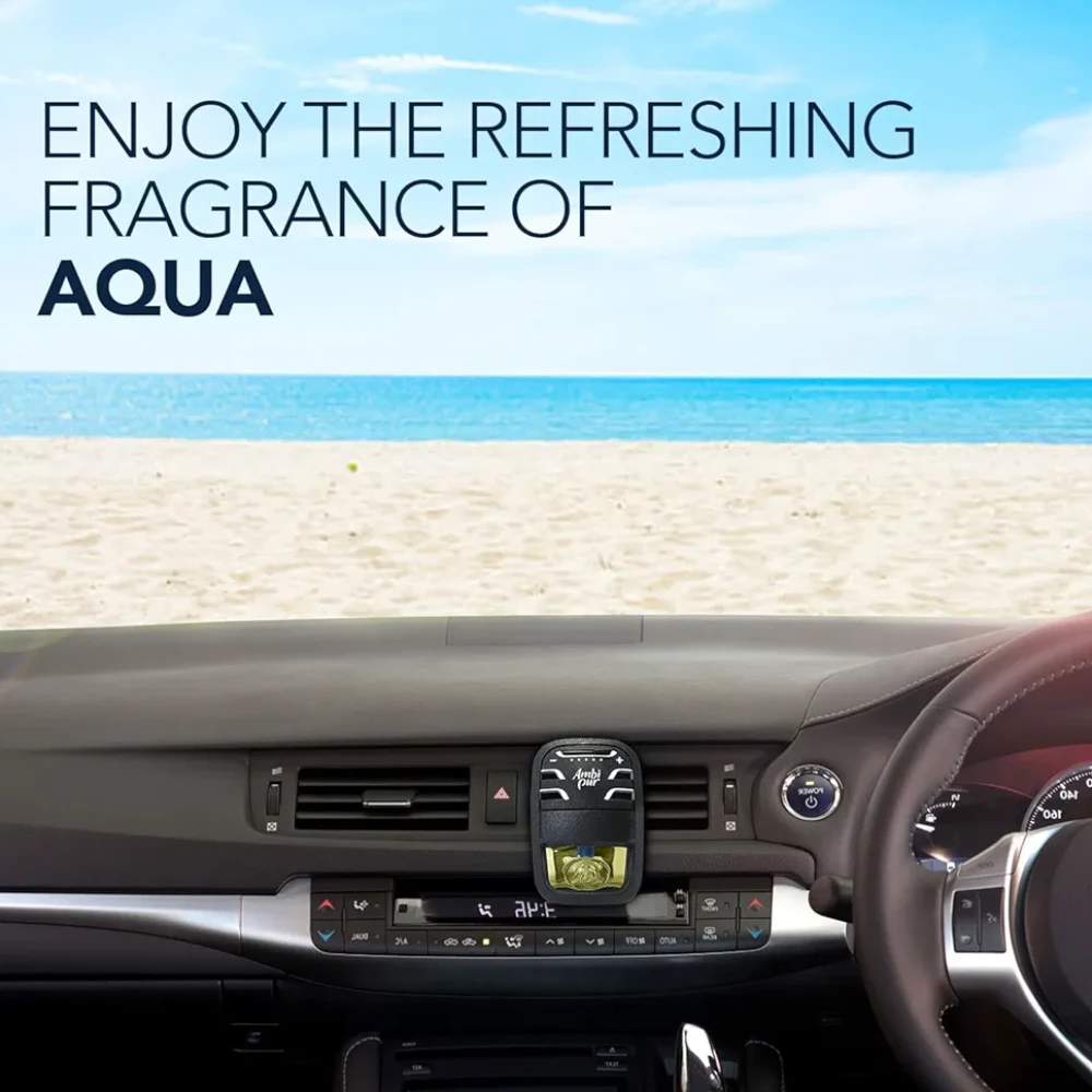 Ambi Pur Car Air Freshener Starter Kit, Aqua, 7.5 ml