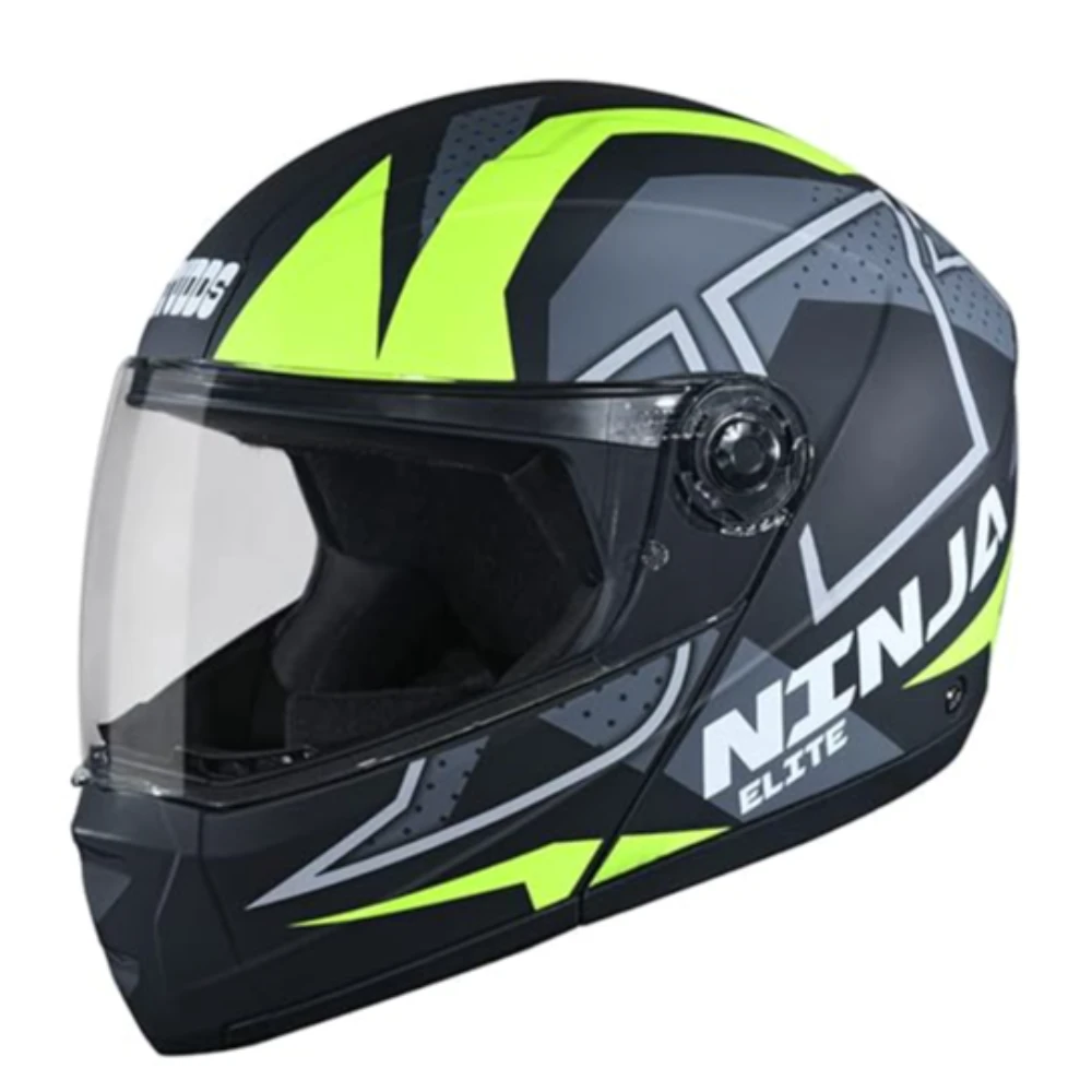 STUDDS Ninja Elite Super D6 FLIP-UP Full FACE Helmet N5 MATT Black-XL