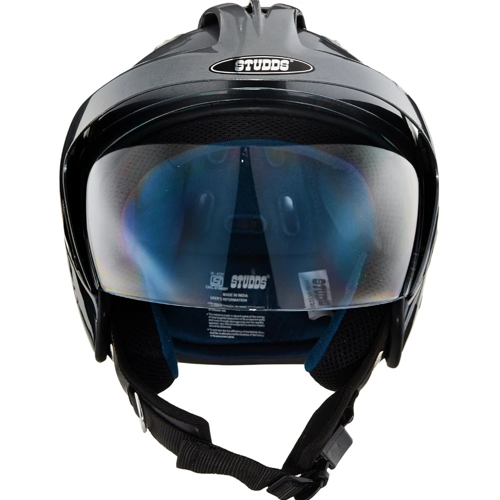 Studds KS-1 Metro Open Face Helmet (Silver and Grey, M)