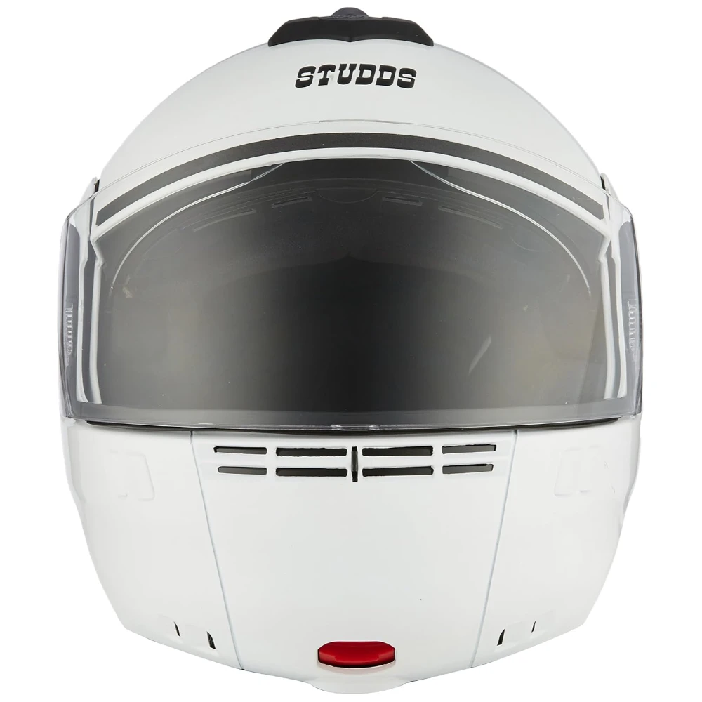 Studds Ninja 3G Flip Up Full Face Helmet with Double Visor (White, M)