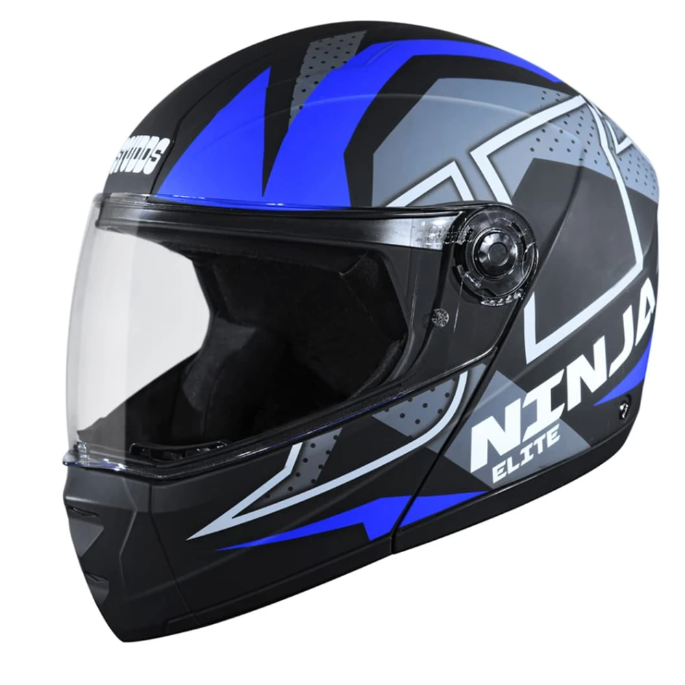 STUDDS Ninja Elite Super D6 FLIP-UP Full FACE Helmet N1 MATT Black-XL