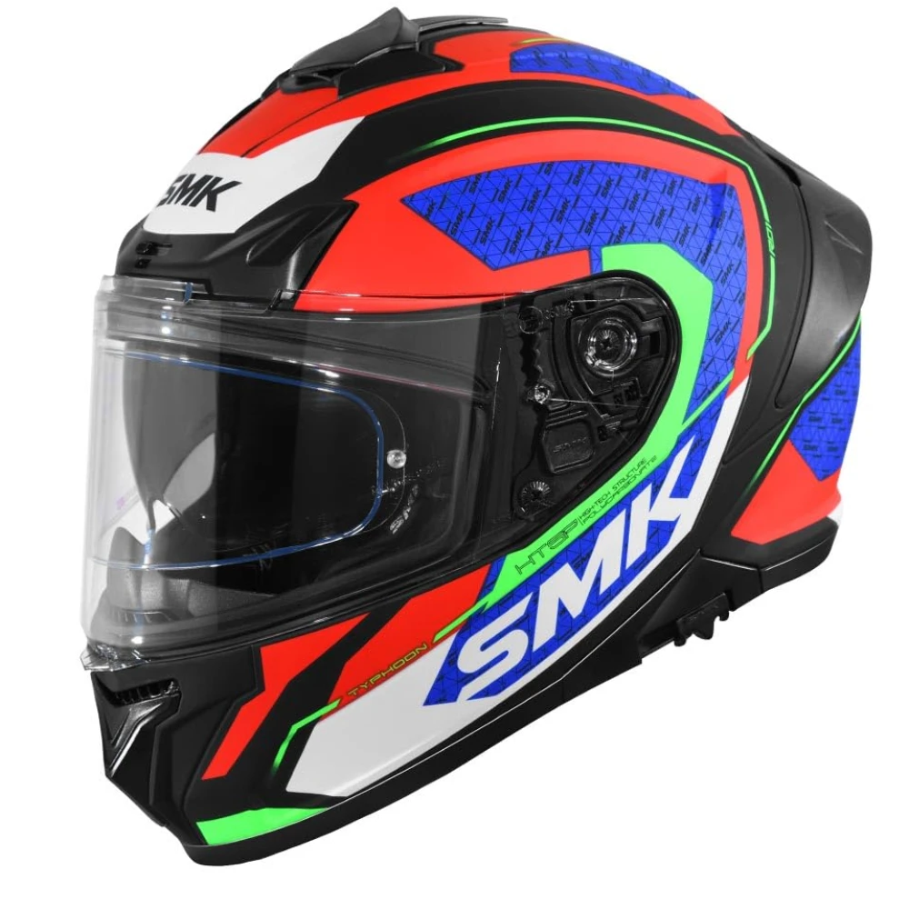 SMK Typhoon RD1 ISI ECE & DOT Certified Full Face Dual Visor Helmet for Men and Women with Pinlock Fitted Clear Visor and Inner Sun Visor ( MATT Black - MA235 - XL )