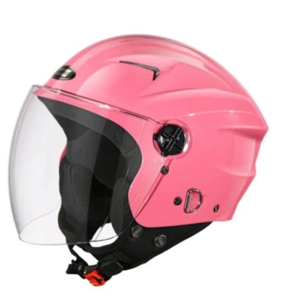 STUDDS RAY ISI Certified Open FACE Helmet for Men and Women with D - Ring Lock (Baby Pink-M), Motorcycling