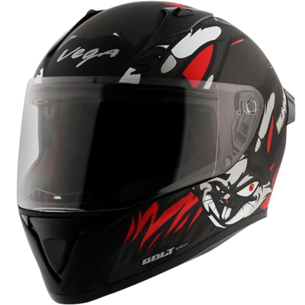 Vega Bolt Bunny Dull Black Red Helmet-M
