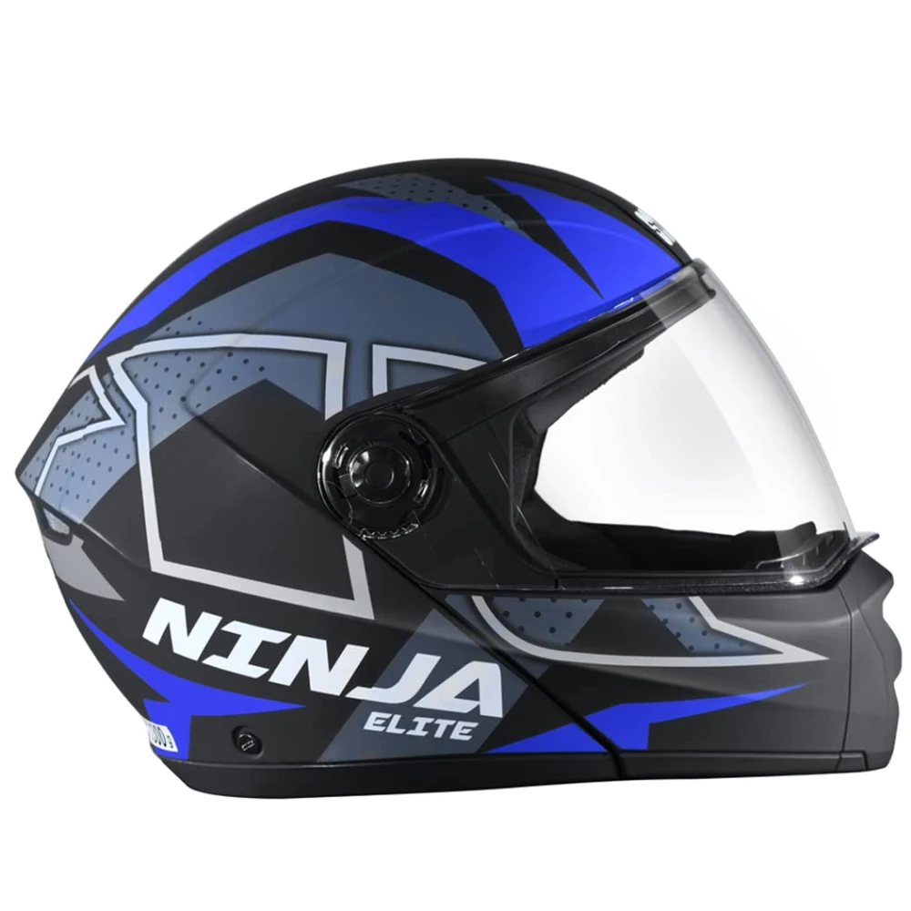STUDDS Ninja Elite Super D6 FLIP-UP Full FACE Helmet N1 MATT Black-L
