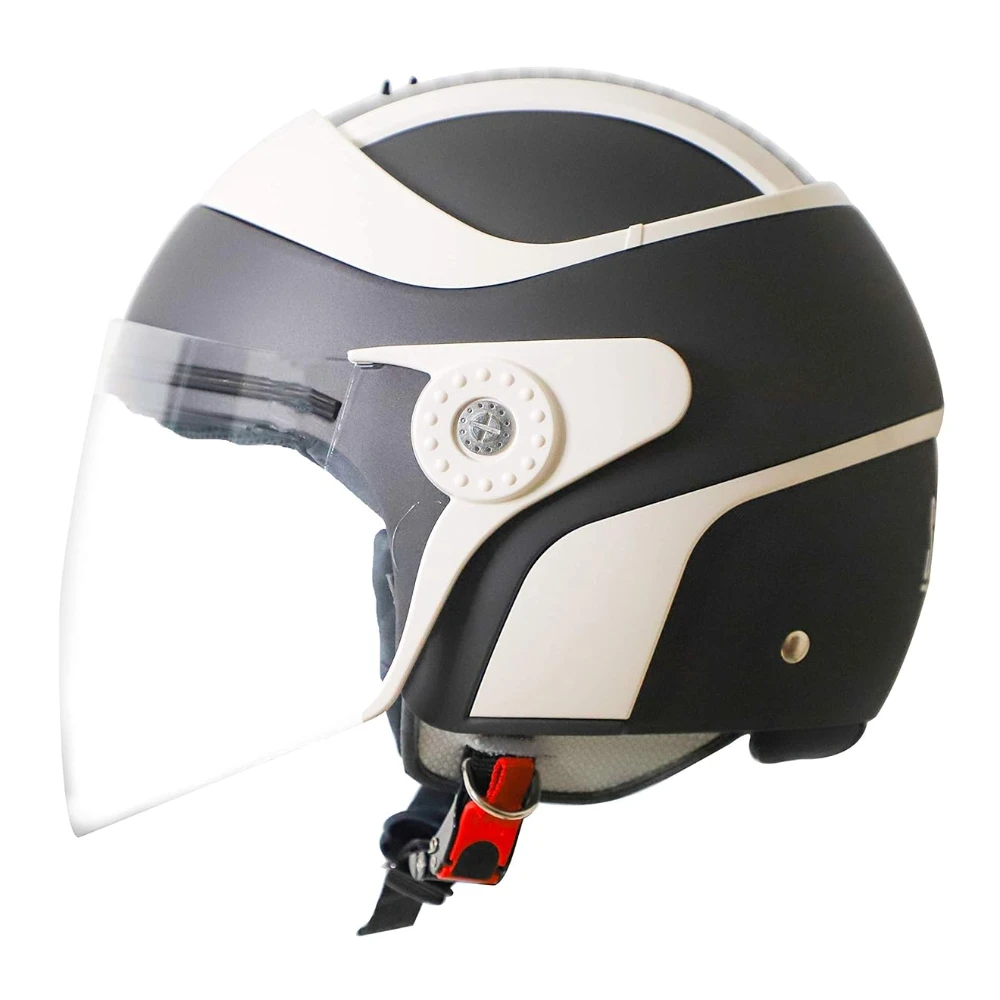 Steelbird SB-29 Case Open Face Helmet Grey & Off White , Size: L(57-58 cm)