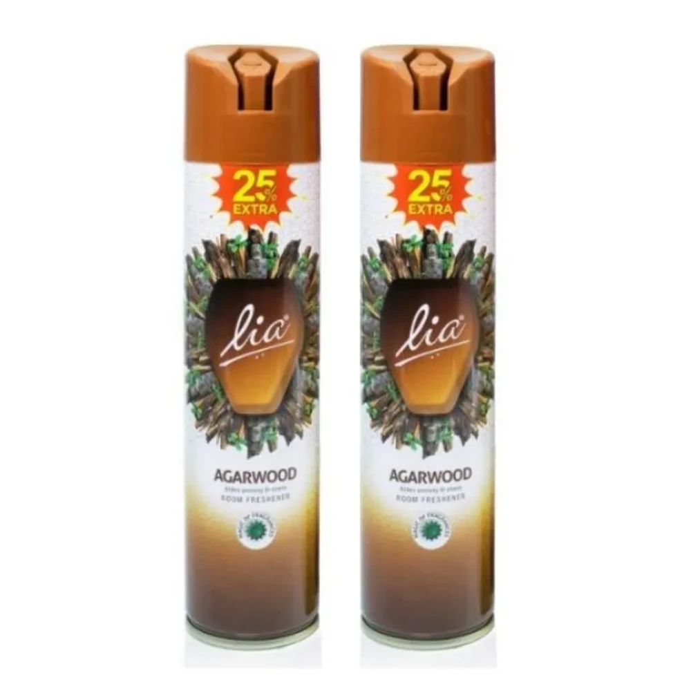 Lia Air Freshener for Home, Office, Car Combo with Fragrance | Room Freshener Set of 2 | 25% extra (Fragrance Agarwood)