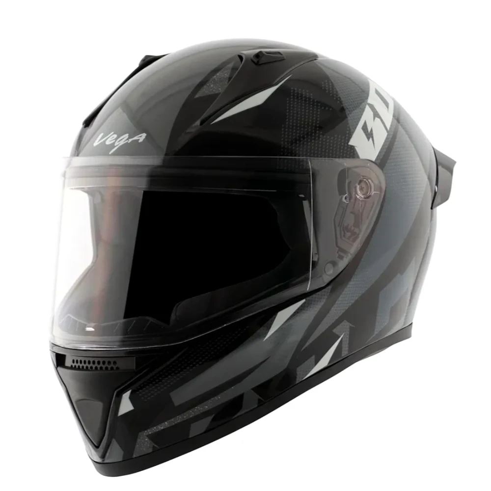 Vega Bolt Macho Black Grey Helmet-M