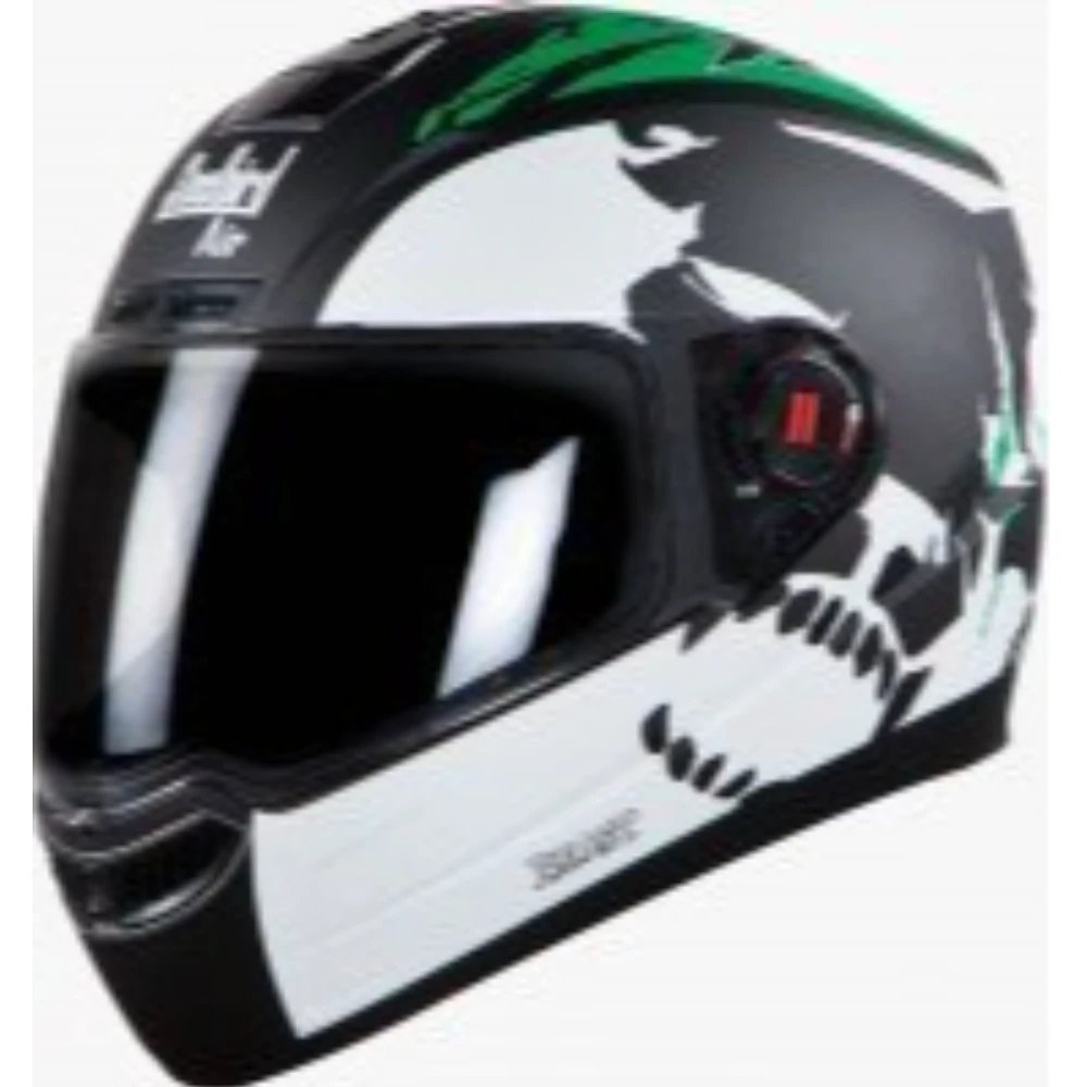 Steelbird Air-1 Beast Matt Finish with Plain Visor (L-600 MM, Matt Black with Green)