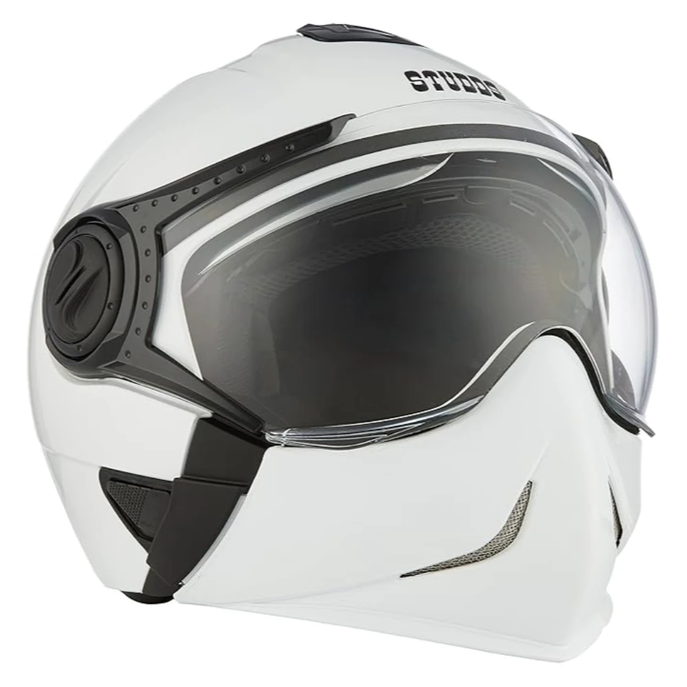 Studds DOWNTOWN Flip Off Full Face Helmet (White, Medium)