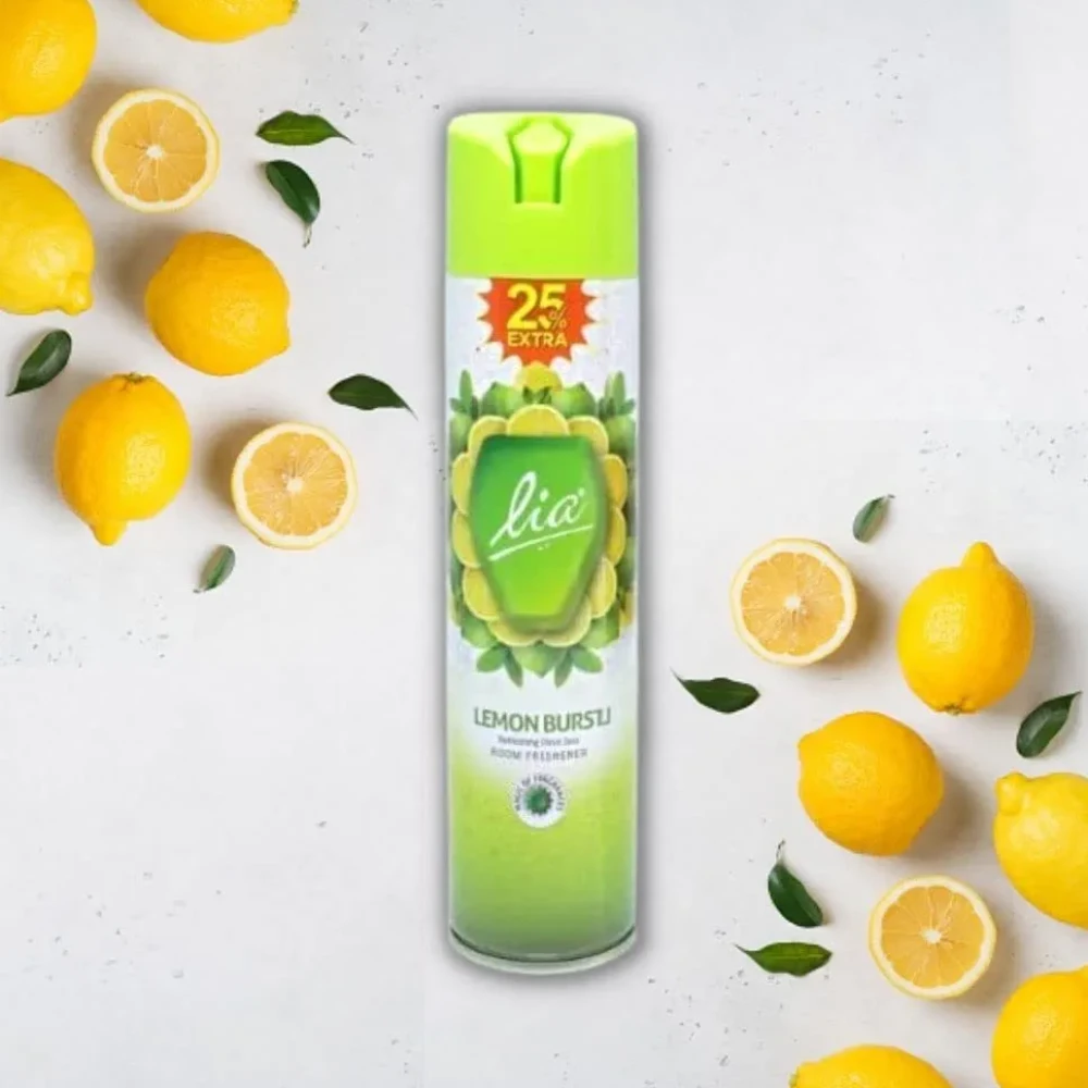 Lia Air Freshener for Home, Office, Car Combo with Fragrance | Room Freshener Set of 2 | 25% extra (Fragrance Lemon burst)