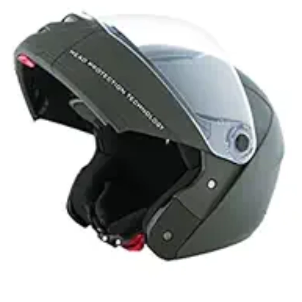 Studds Ninja Elite SUPER Flip Up Full Face Helmet (Military Green, XL)