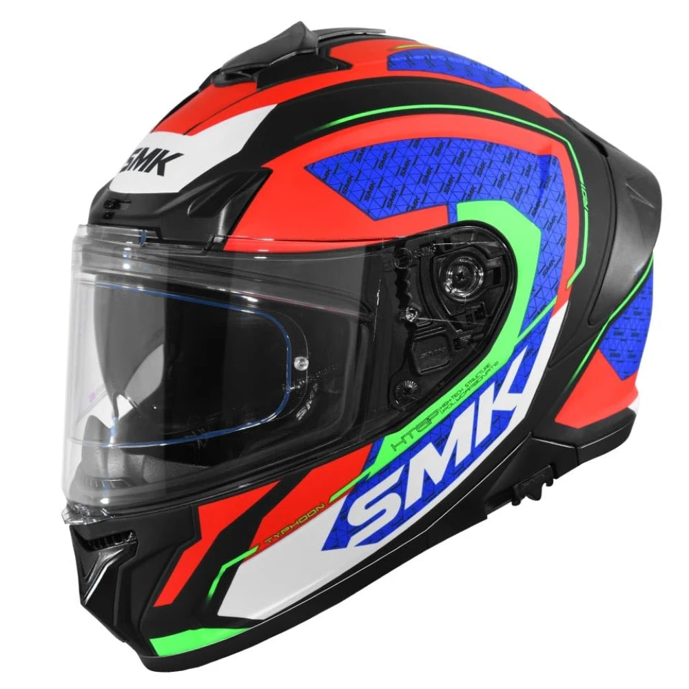 SMK Typhoon RD1 ISI ECE & DOT Certified Full Face Dual Visor Helmet for Men and Women with Pinlock Fitted Clear Visor and Inner Sun Visor ( MATT Black - MA235 - XL )