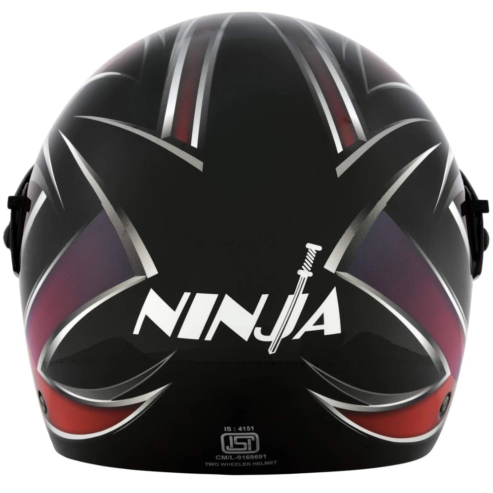 Studds Ninja D5 Full Face Helmet (Black and Red, M)