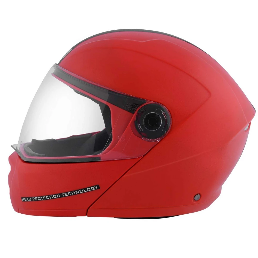 Studds Ninja ELITE Flip Up Full Face Helmet with Carbon Center Strip (Red, L)