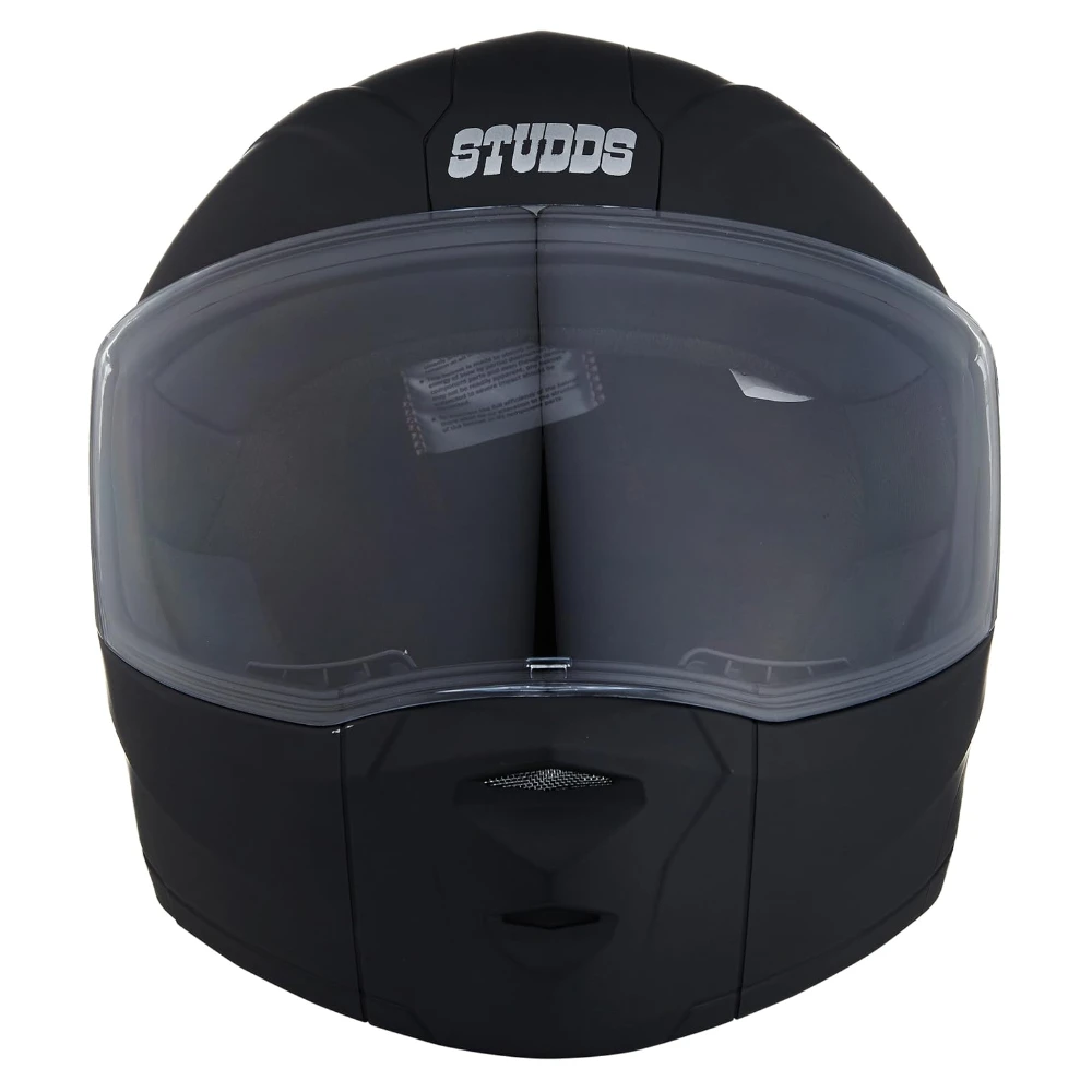 STUDDS Ninja Elite SUPER Flip Up Full Face Helmet (Matt Black, XL)