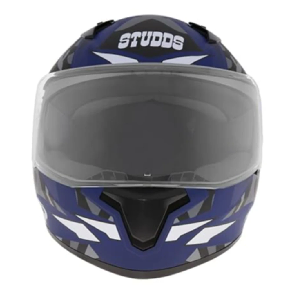 Studds Thunder Full Face Helmet D7 with Clear Visor (Matt Blue N4, M)