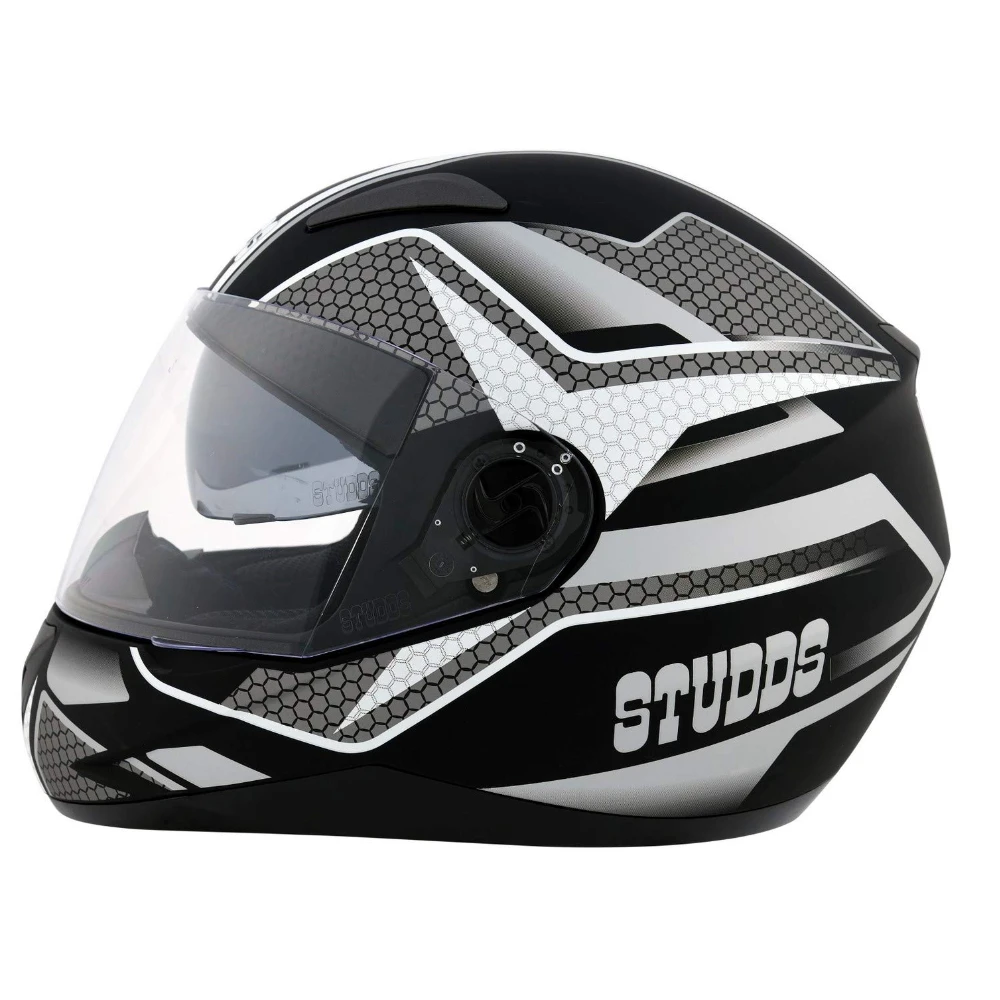 Studds SHIFTER D8 Decor Full Face Helmet (Matt Black and Grey, XL)