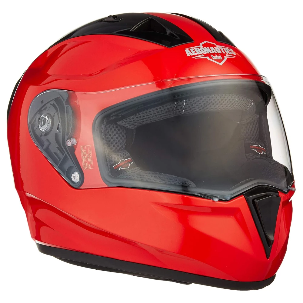 Steelbird SA-1 Aeronautics Full Face Helmet Red, Size: M(55-56 cm)