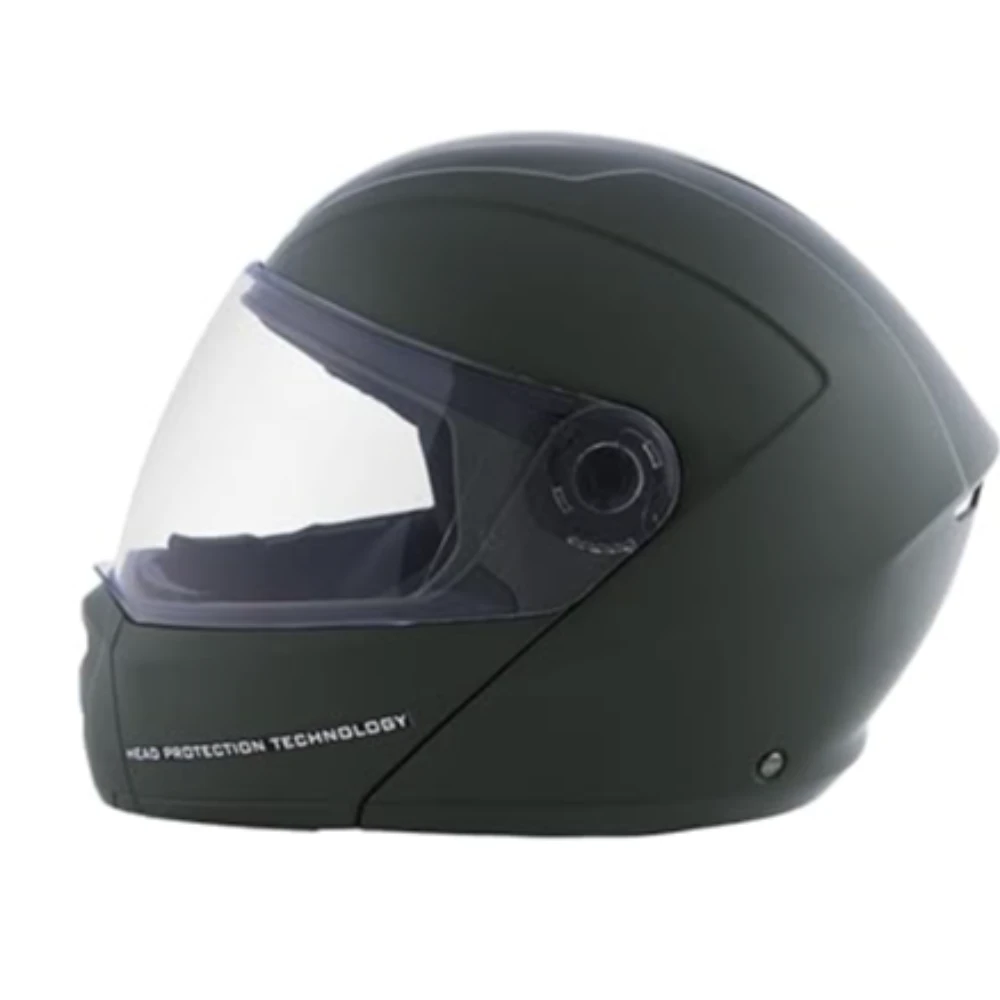 Studds Ninja Elite SUPER Flip Up Full Face Helmet (Military Green, XL)