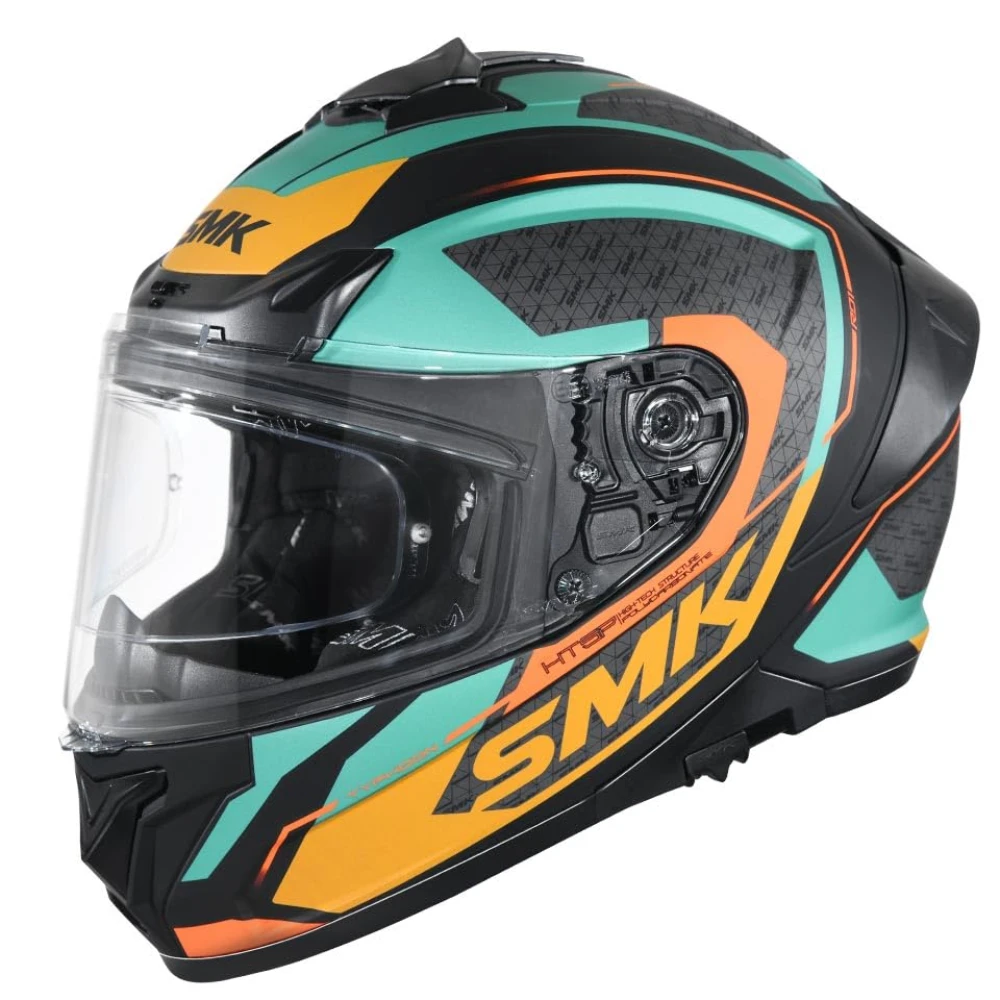 SMK Typhoon RD1 ISI ECE & DOT Certified Full Face Dual Visor Helmet for Men and Women with Pinlock Fitted Clear Visor and Inner Sun Visor ( MATT Black - MA287 - L )