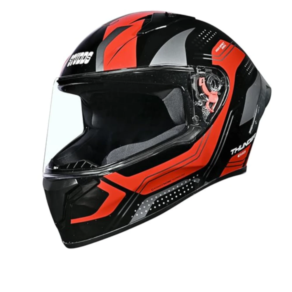 Studds Thunder D2 Draken ISI and DOT Certified Full Face Helmet for Men and Women with Spoiler and Clear Visor