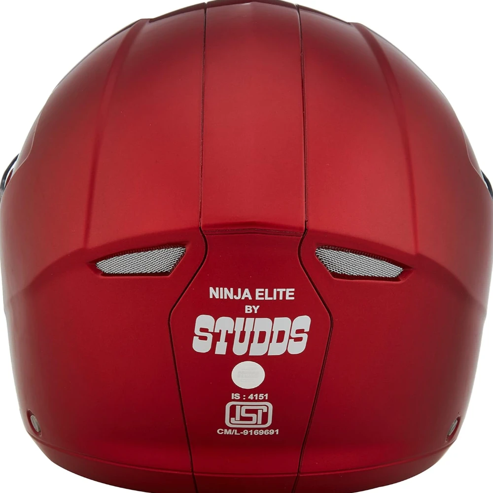 STUDDS Ninja Elite SUPER Flip Up Full Face Helmet (Cherry Red, XL)