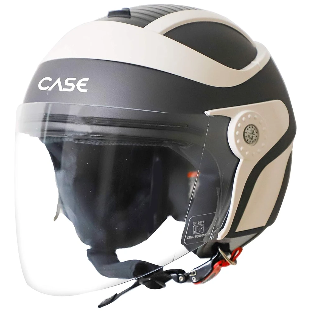 Steelbird SB-29 Case Open Face Helmet Grey & Off White, Size: L(57-58 cm)