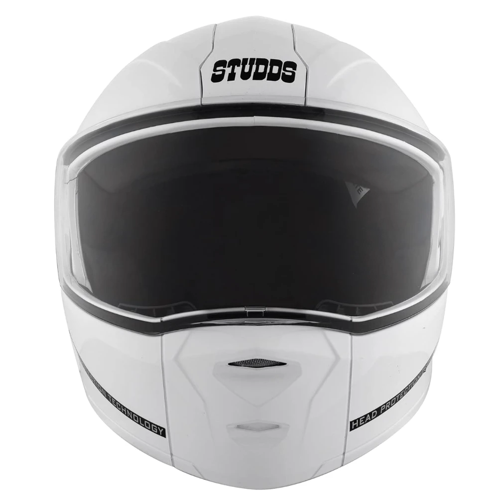 Studds Ninja Elite Super Flip Up Full Face Helmet (White, XL)