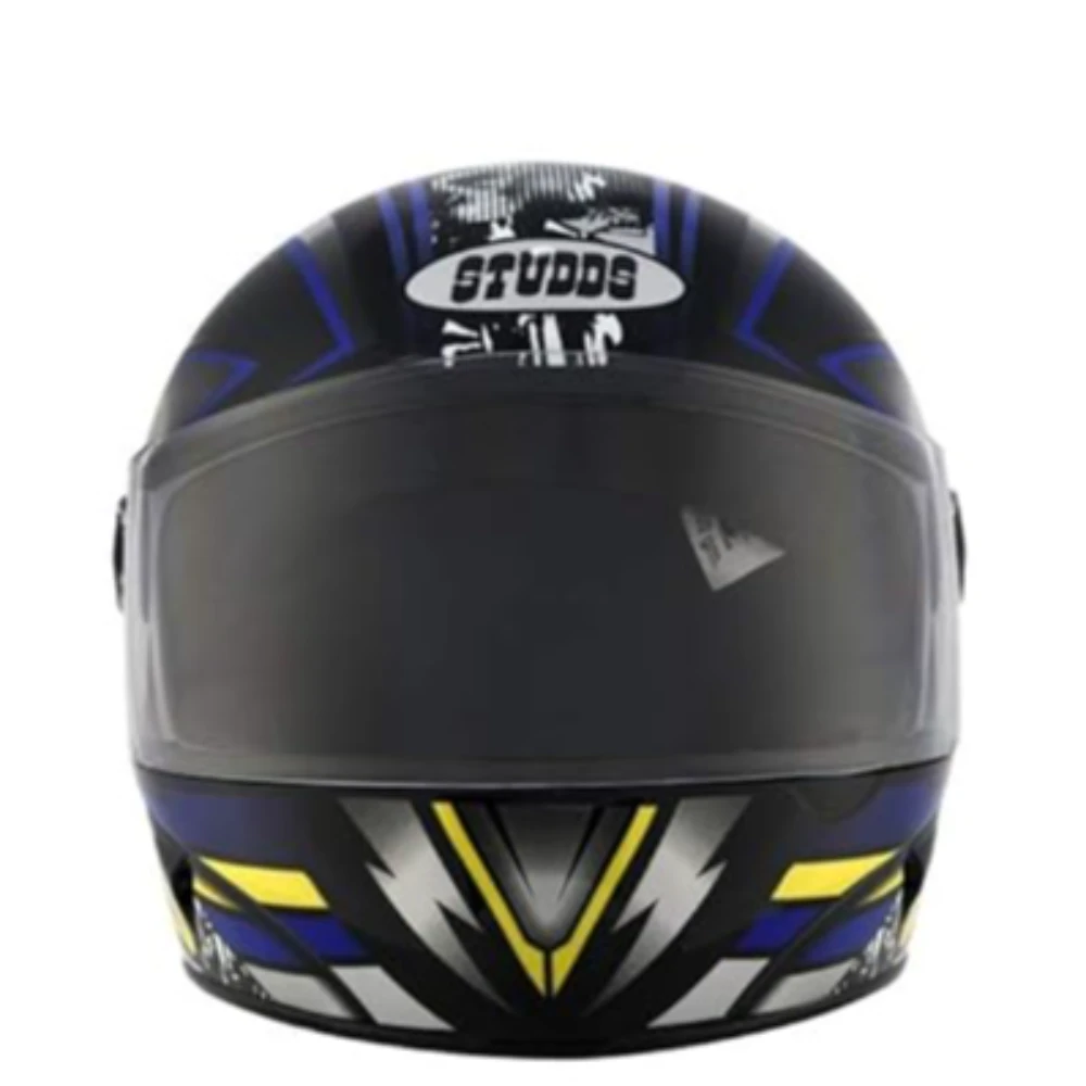 Studds Chrome Super D1 Full Face Helmet (Black and Blue, XL 600MM)