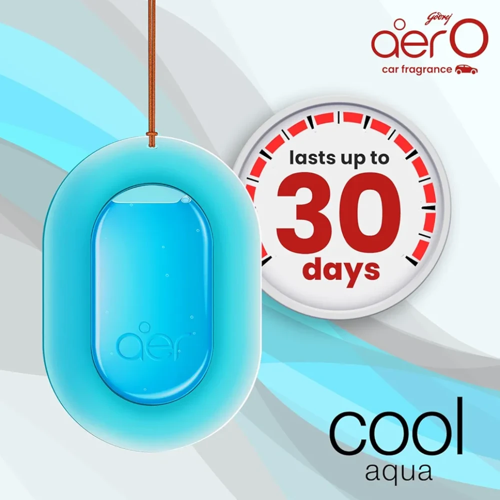 Godrej aer O – Hanging Car Air Freshener – Assorted Pack of 3 (22.5g) | Gel Lasts up to 30 days | Car Accessories