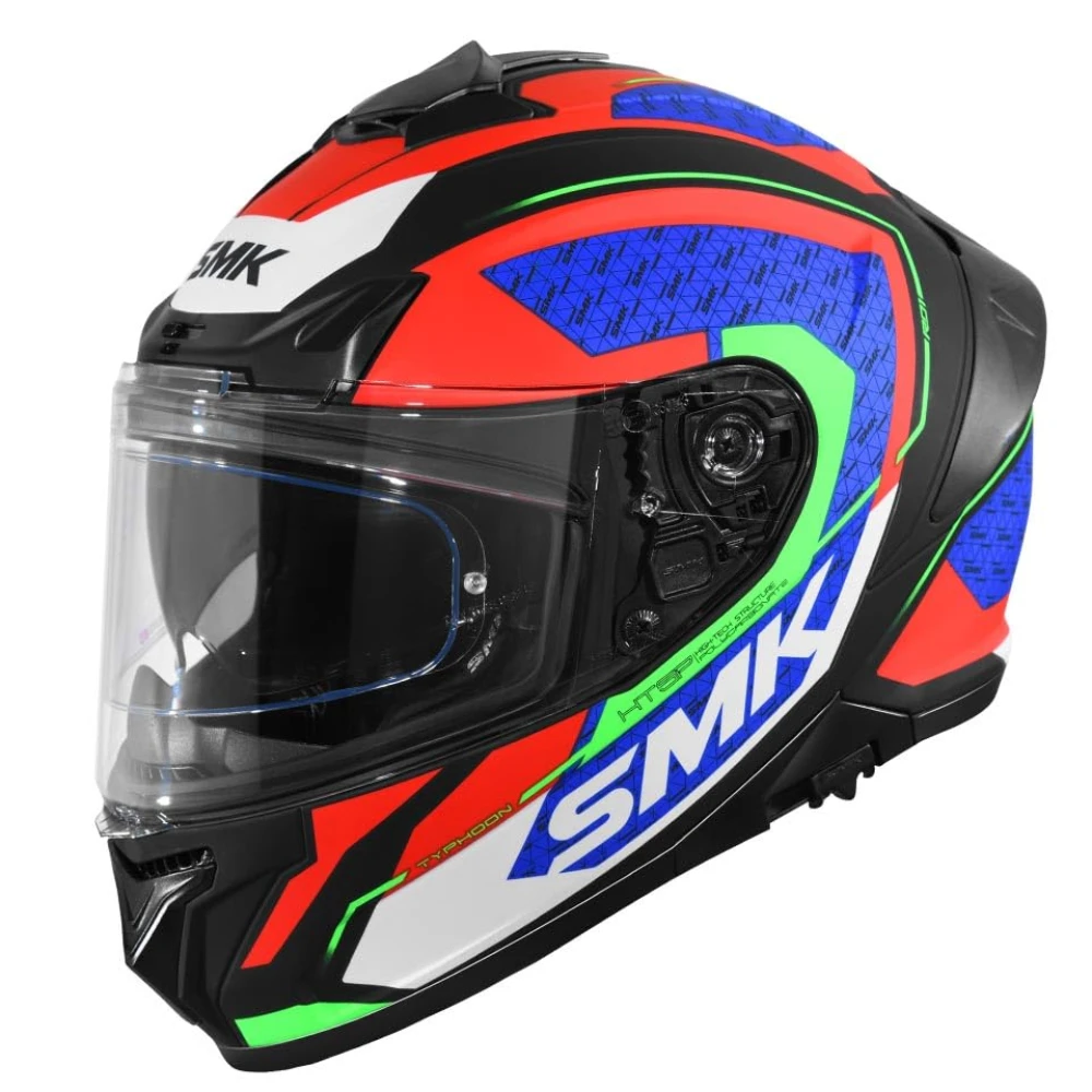 SMK Typhoon RD1 ISI ECE & DOT Certified Full Face Dual Visor Helmet for Men and Women with Pinlock Fitted Clear Visor and Inner Sun Visor ( MATT Black - MA235 - M )