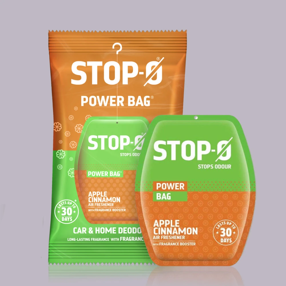 Stop-O Hanging Freshener Power Bag - Apple Cinnamon (Pack of 8)