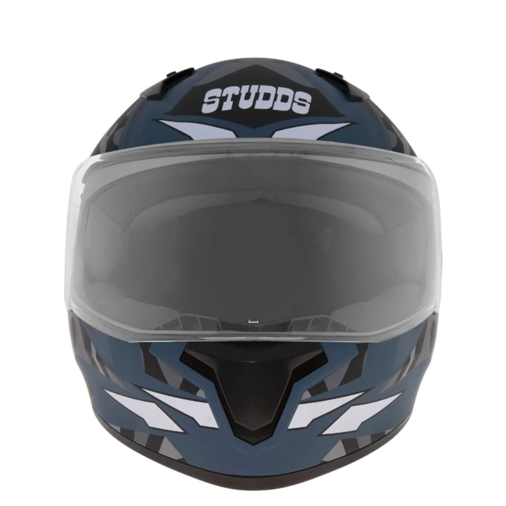 Studds Thunder Full Face Helmet D7 with Clear Visor (Matt Turquoise N4, M)