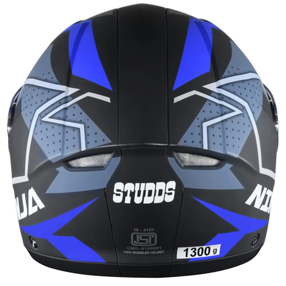 STUDDS Ninja Elite Super D6 FLIP-UP Full FACE Helmet N1 MATT Black-L
