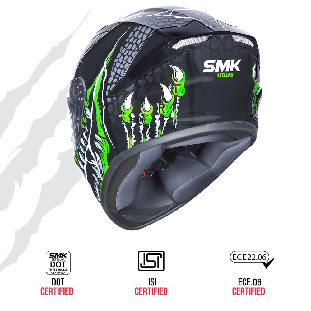 SMK Stellar Sports Taotei Helmet Ece-06 Certified with Anti Fog Clear Visor for Men and Women