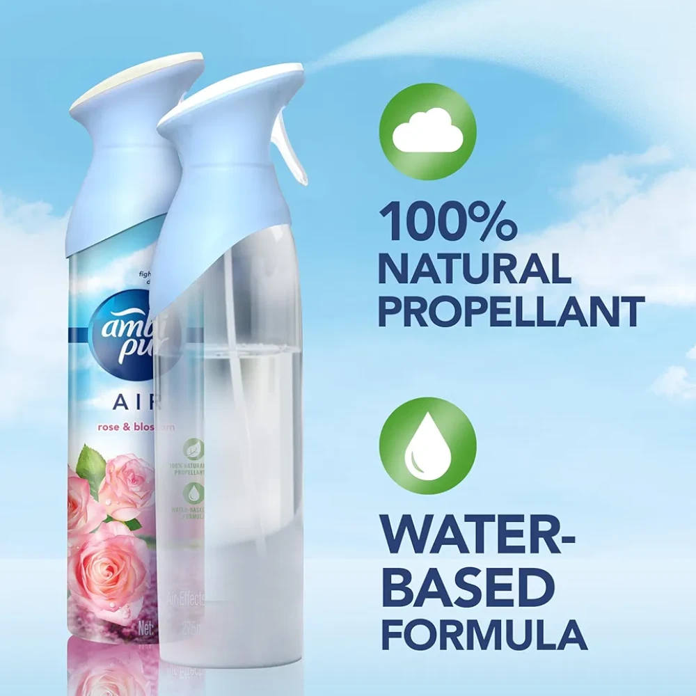 Ambi Pur Air Freshener, Spray - Rose & Blossom - 275 G