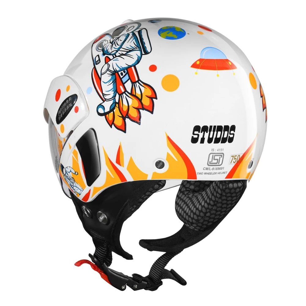 Studds Marshall D2 Open Face Kids Helmet (Boy's, White - XXXL)