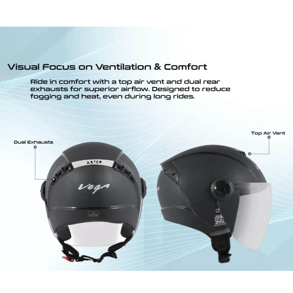 Vega Aster Black Helmet-L