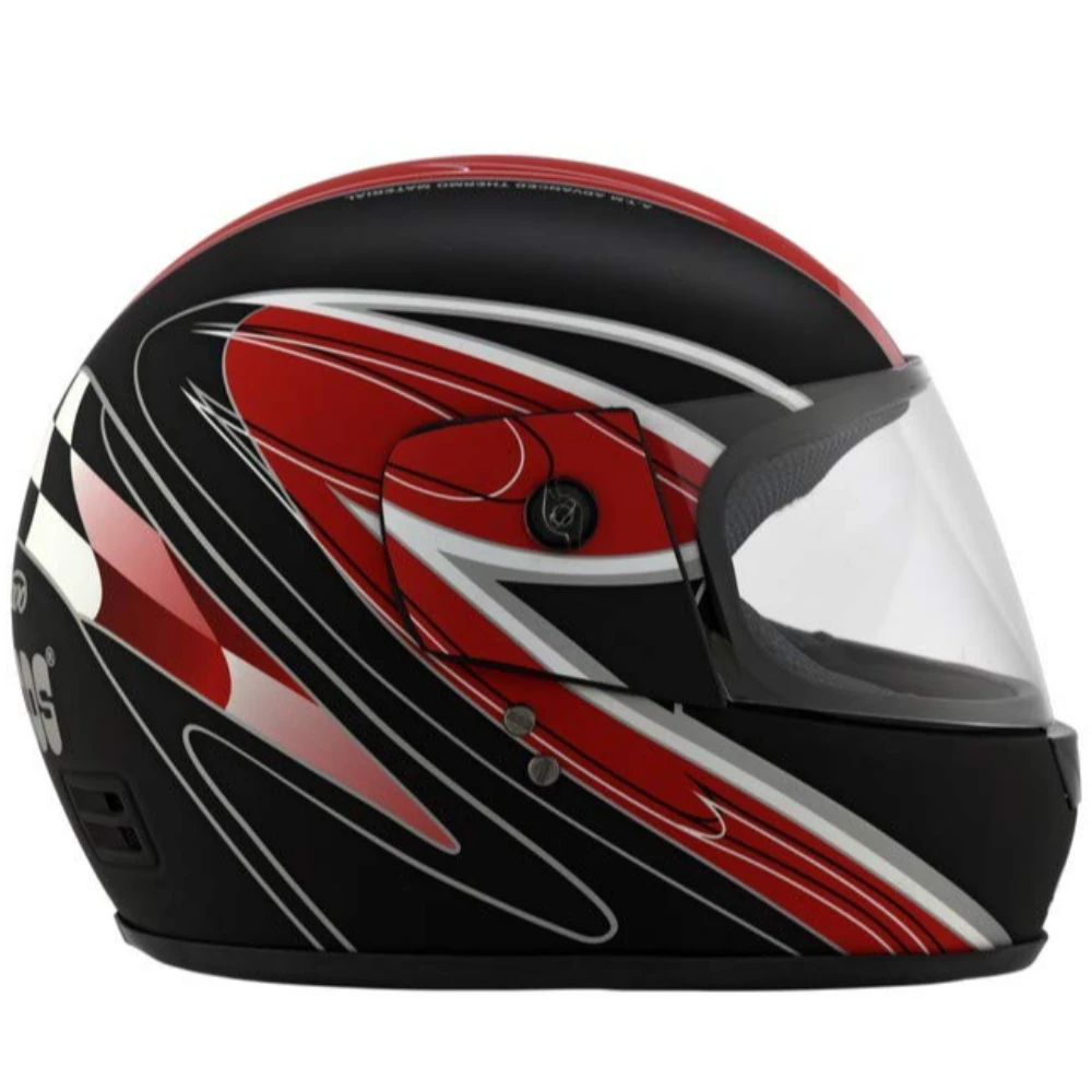Studds Bravo Decor Knight Full Face Helmet (Matt Black and Red, M 570)