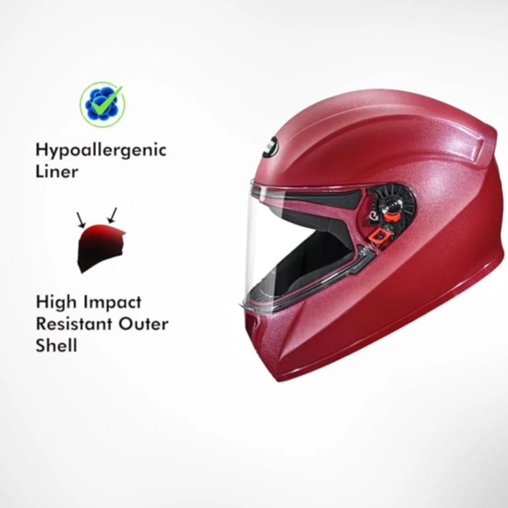 STUDDS Crest Eco ISI Certified Full Face Helmet for Men and Women with Clear Visor
