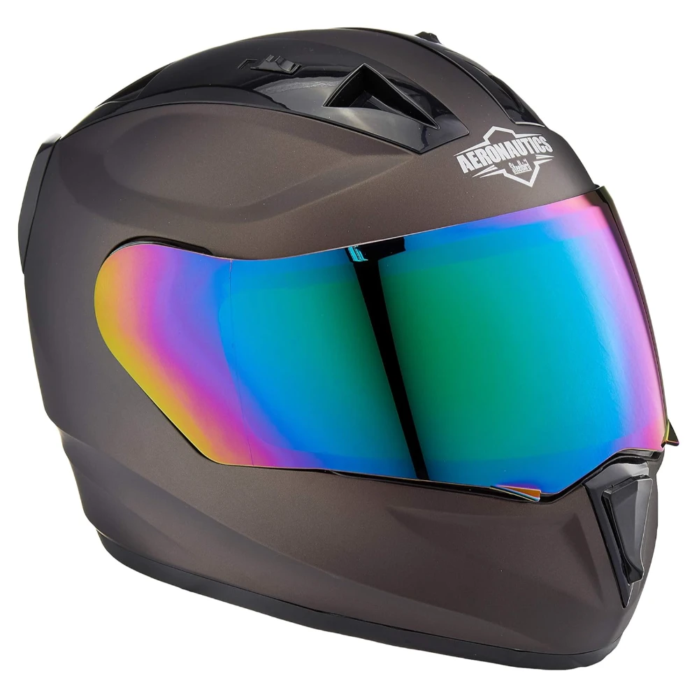 Steelbird SA-1 Aeronautics Full Face Helmet Brown, Size: L(57-58 cm)