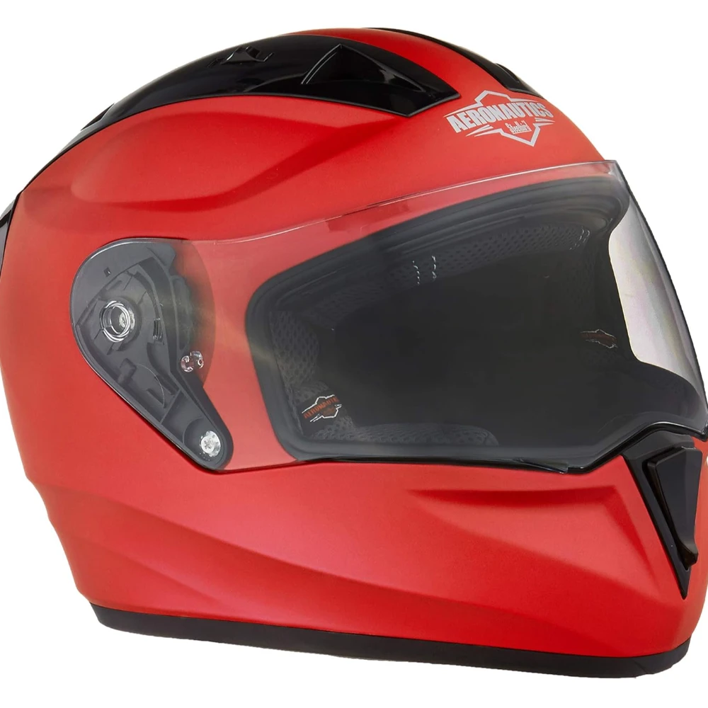 Steelbird SA-1 Aeronautics Full Face Helmet Red, Size: M(55-56 cm)