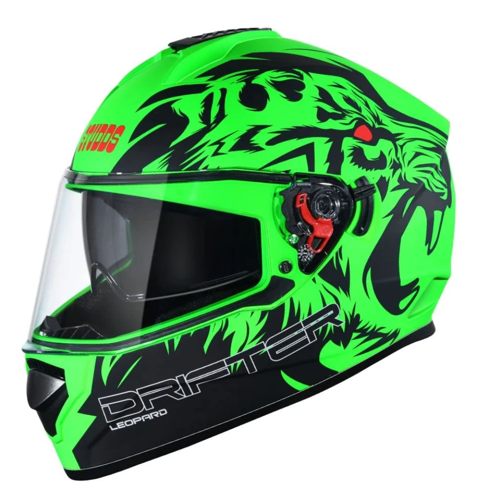 Studds Drifter Full Face Helmet Matt Green N9, Size: M(57-58cm)